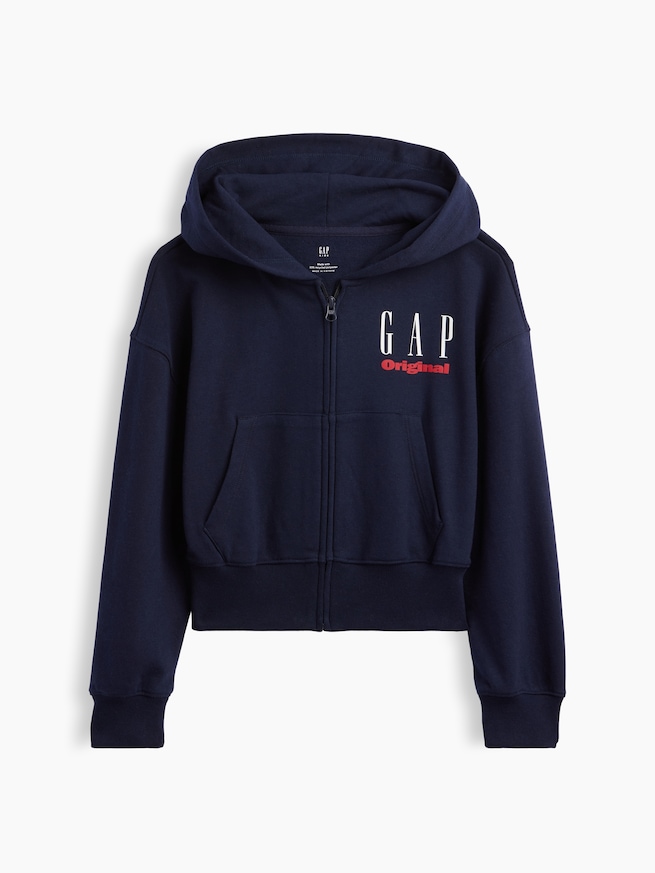 ヴィンテージソフト フレンチテリー オーバーサイズ GAPロゴジップアップパーカー (キッズ)-1