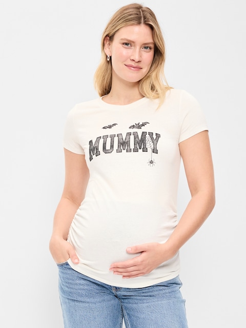 T-SHIRT DE MATERNITÉ FRONCÉ SUR LES CÔTÉS À IMPRIMÉ