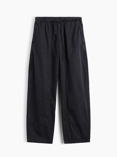 Poplin Easy Double-Knee Barrel Pants
