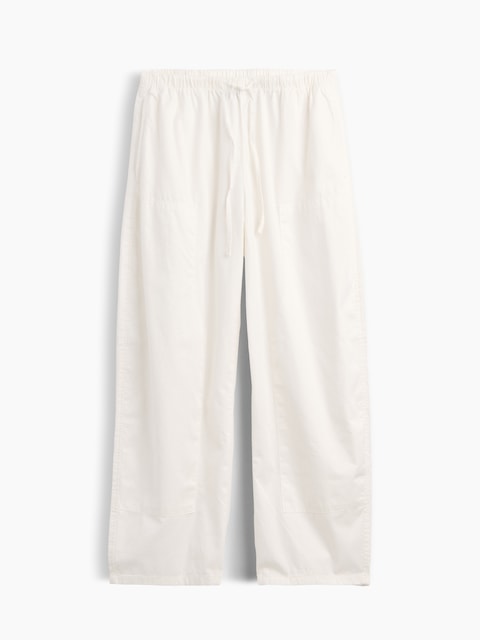 Poplin Easy Double-Knee Barrel Pants