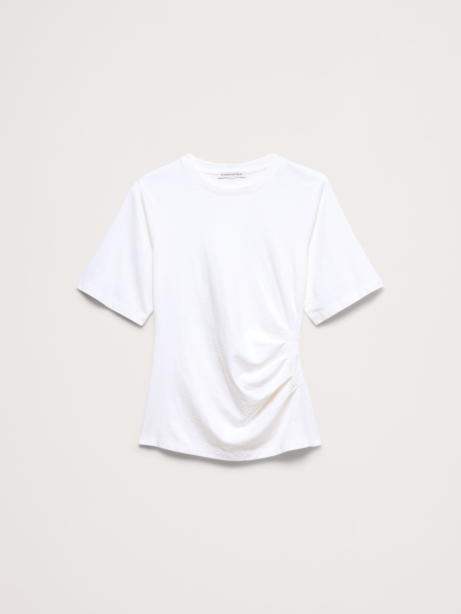 ヴィンテージ コットン ルーシュドサイド Tシャツ-3