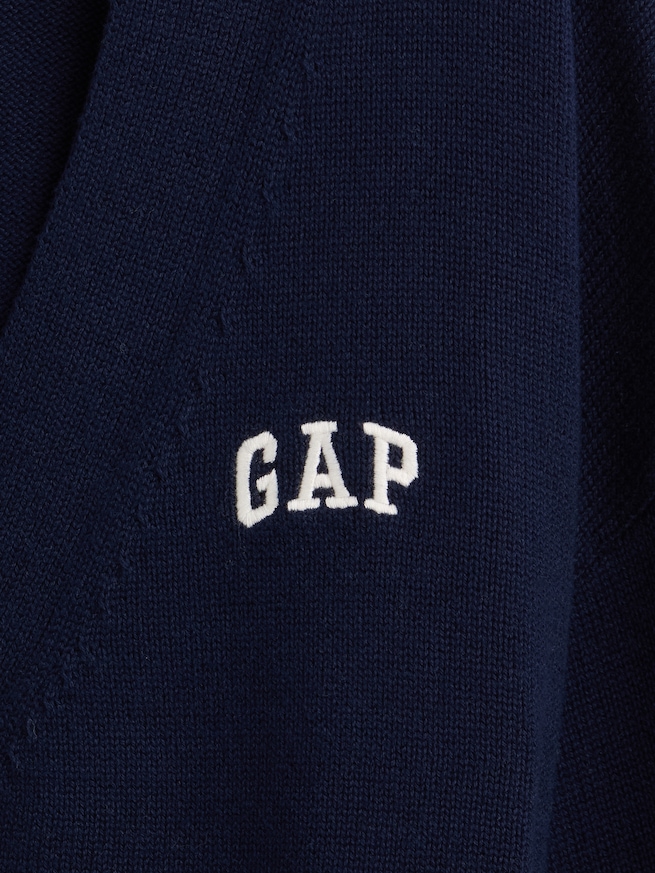 コットン100% オーバーサイズ GAPロゴ ニットカーディガン-4