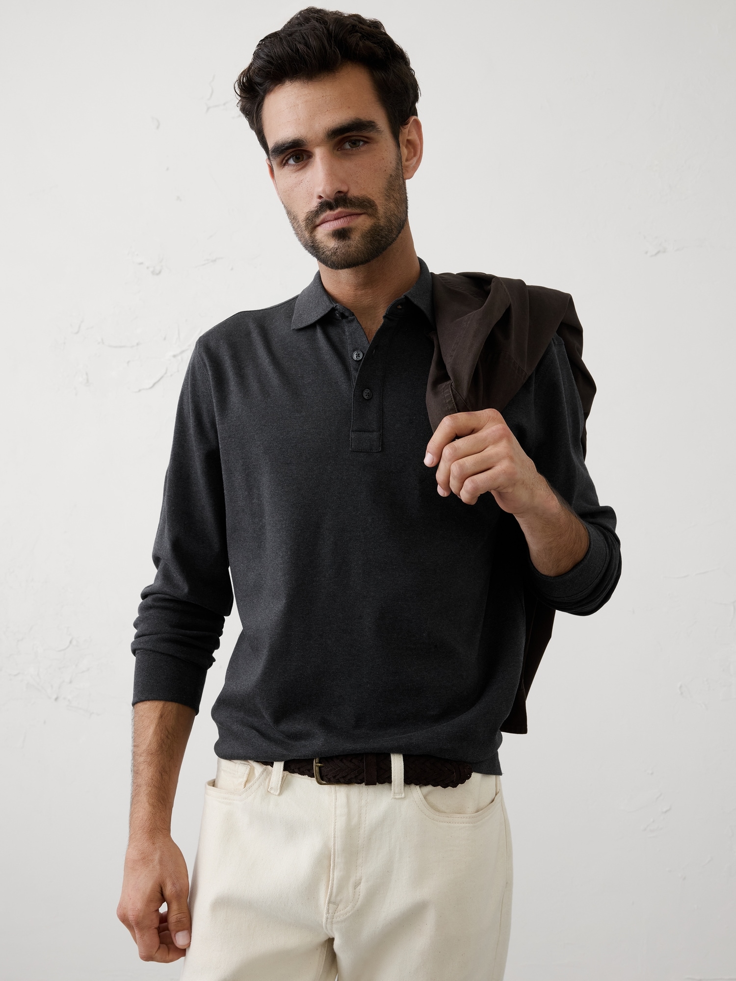 Banana Republic Standard-Fit Luxe Touch Polo INTERNATIONAL SHIPPING