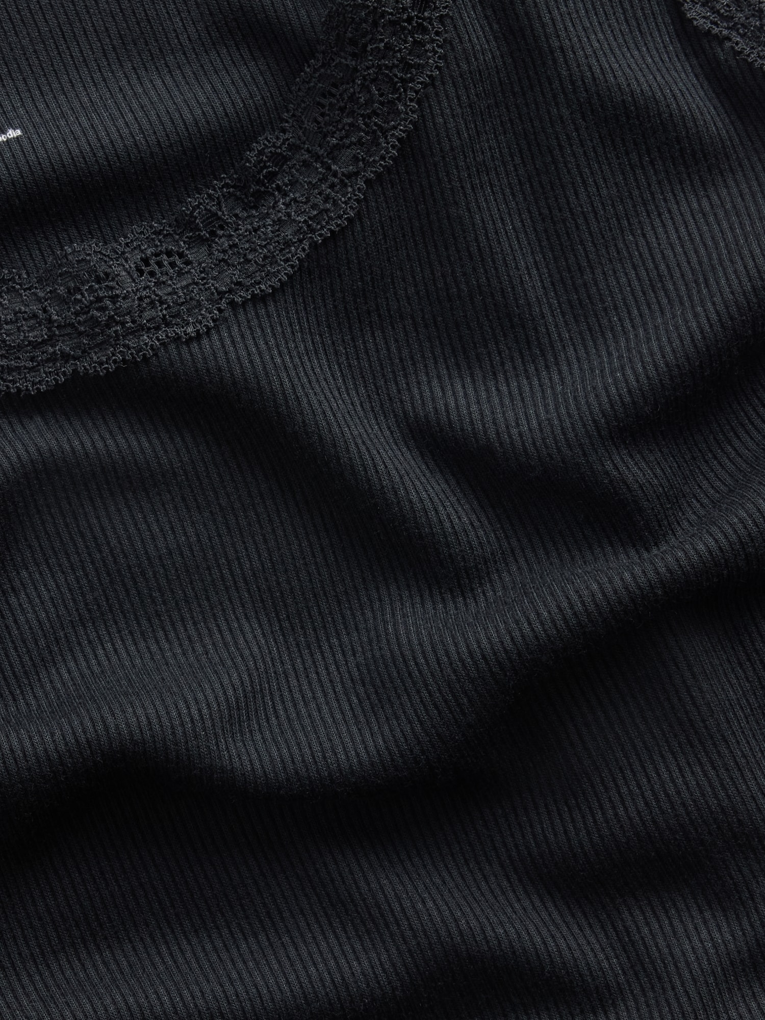 Mini Rib Lace-Trim PJ Tank Top