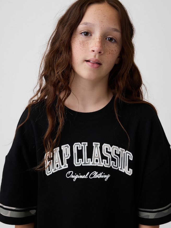 オーバーサイズ フレンチテリー Tシャツワンピース (キッズ)-3