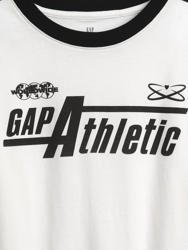 オーバーサイズ GAP Athleticロゴ Tシャツ (キッズ)-3