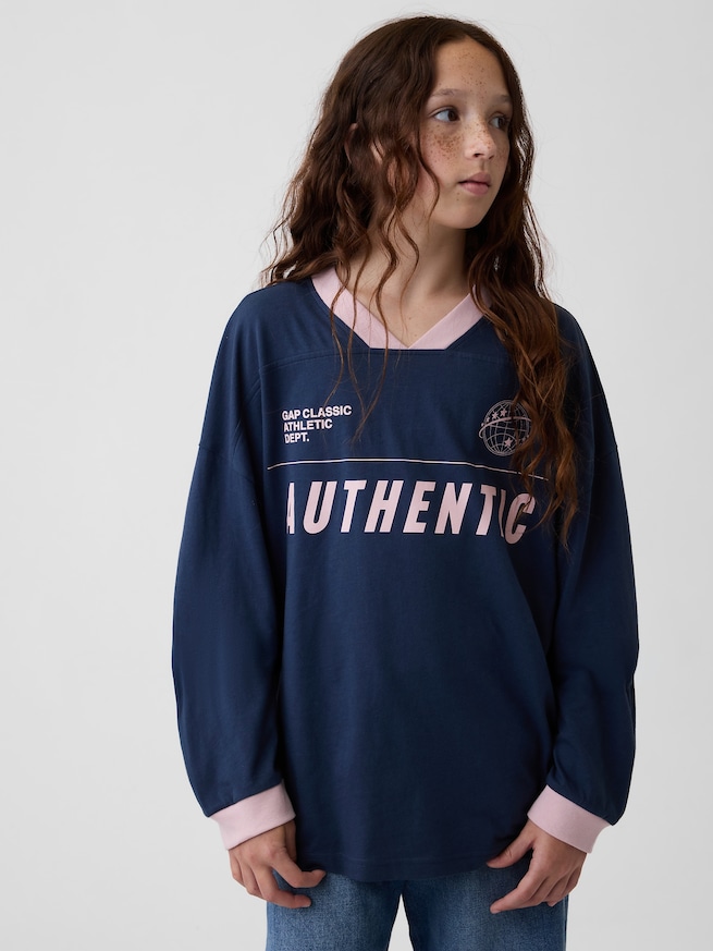 オーバーサイズ アスレチック ジャージーTシャツ (キッズ)-0