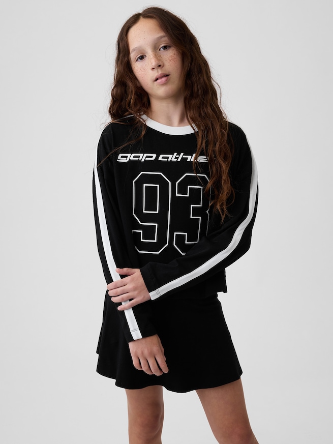 オーバーサイズ GAP Athleticロゴ Tシャツ (キッズ)-0