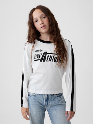 オーバーサイズ GAP Athleticロゴ Tシャツ (キッズ)