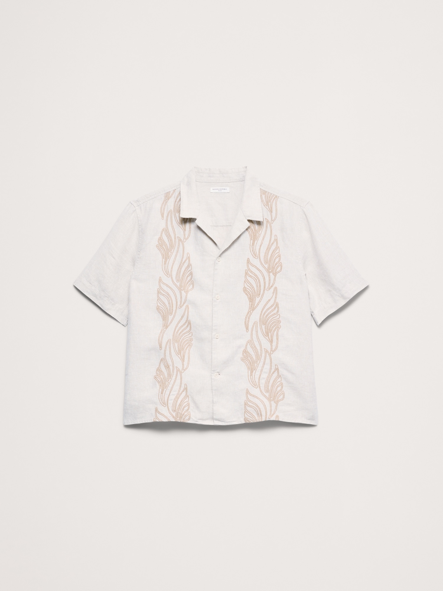 Relaxed-Fit Embroidered Linen Resort Shirt