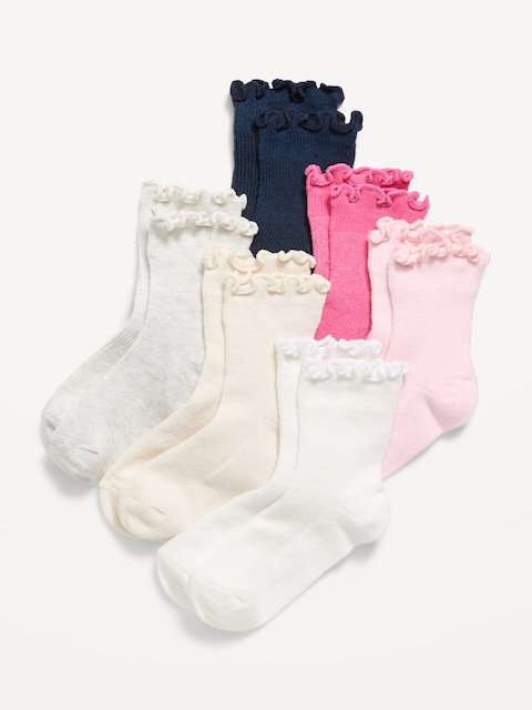 Ruffle-Cuff Crew Socks 6-Pack for Toddler & Baby