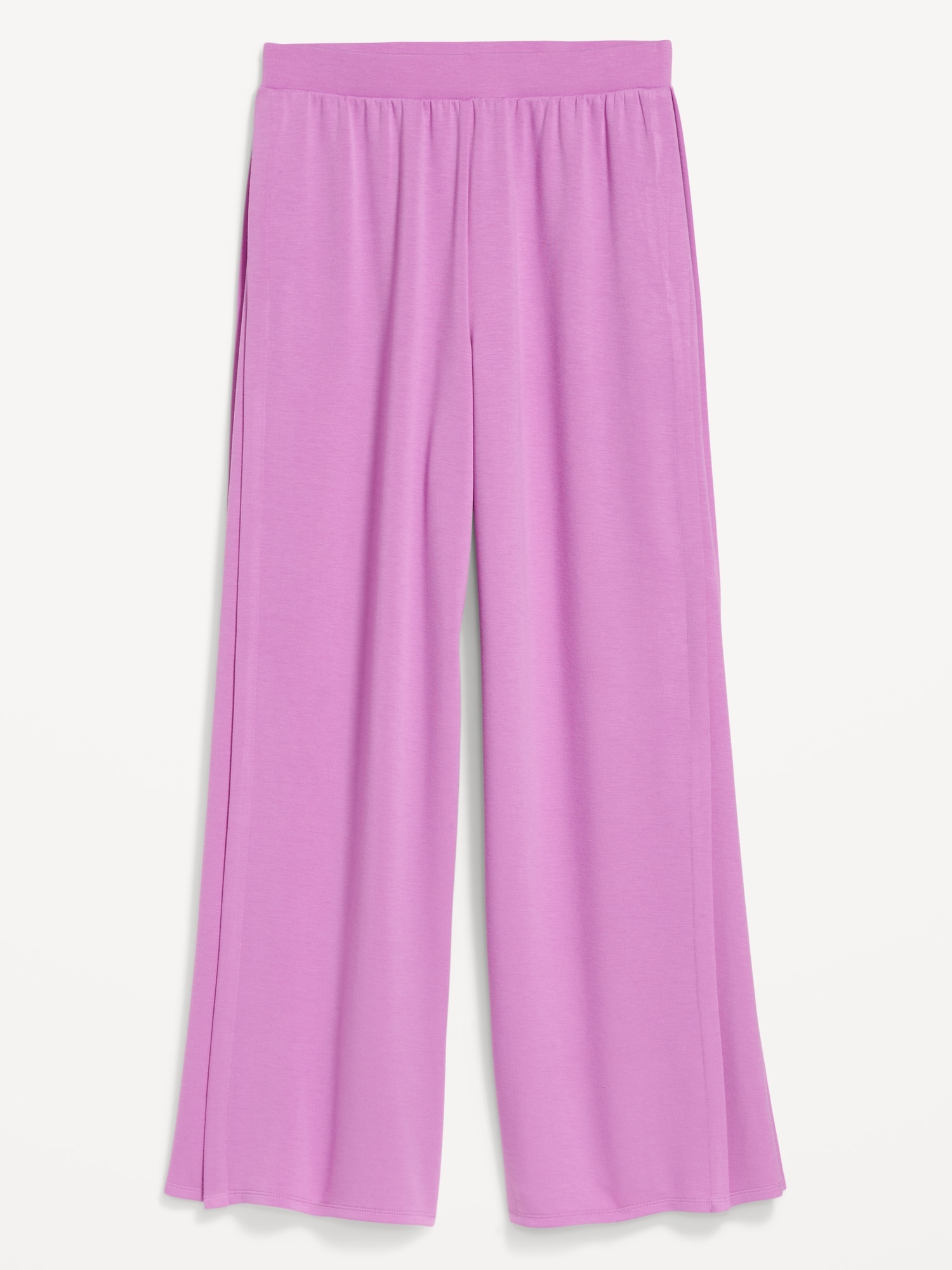 PANTALON FLUIDE À JAMBE LARGE ET TAILLE HAUTE EN MOLLETON COCOONING