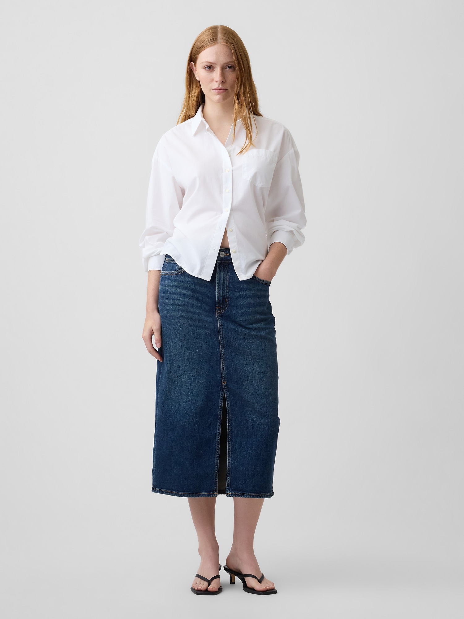 Denim Midi Skirt