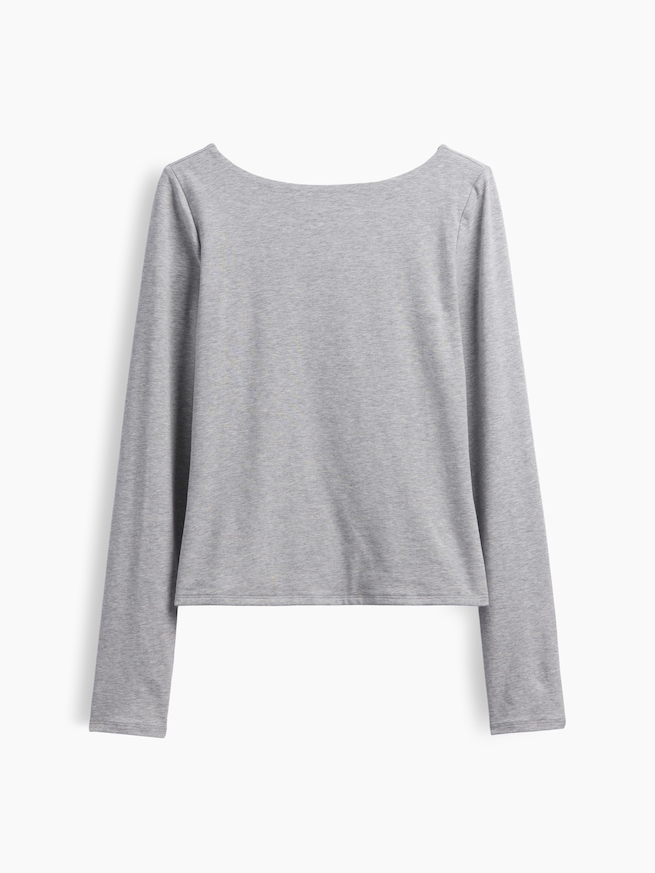 クロースニット ジャージー スクープバックTシャツ-5