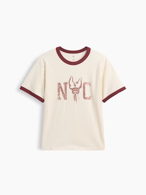 リラックスフィット New York グラフィック リンガーTシャツ (キッズ)