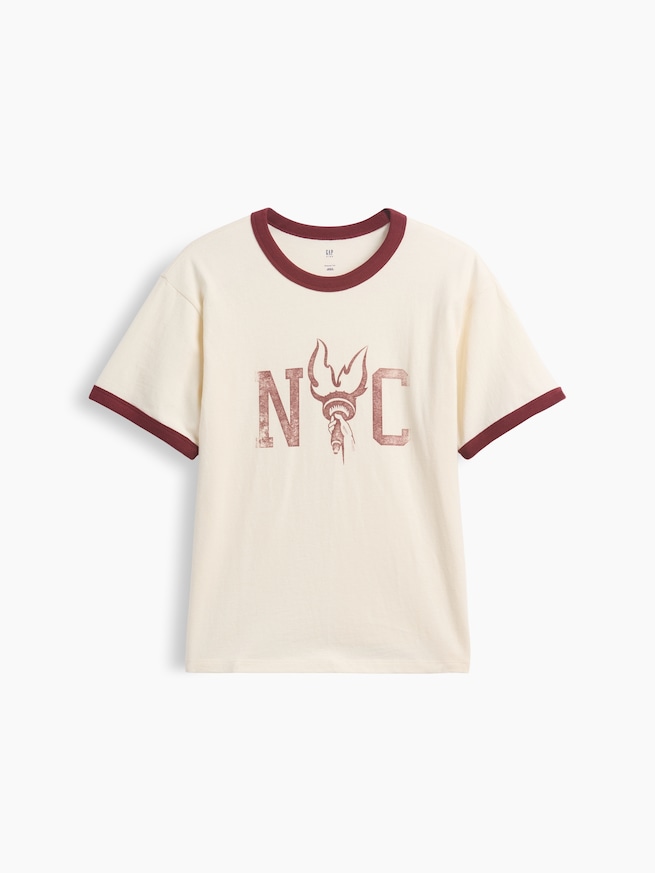 リラックスフィット New York グラフィック リンガーTシャツ (キッズ)-0