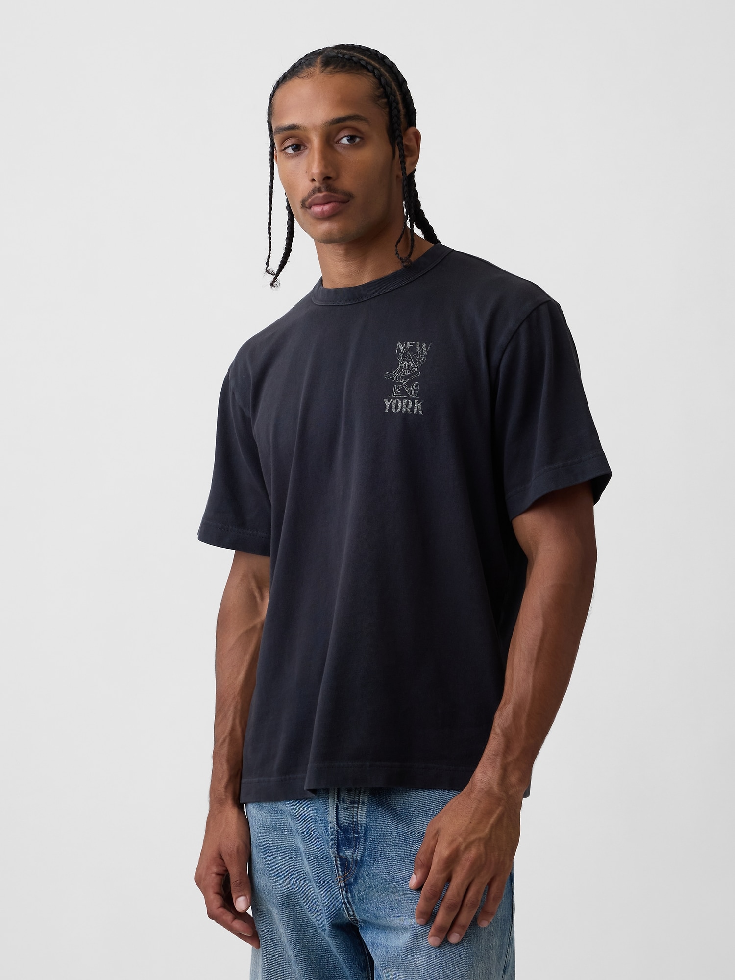 Gap Heavyweight Relaxed Graphic T-shirt In Black
