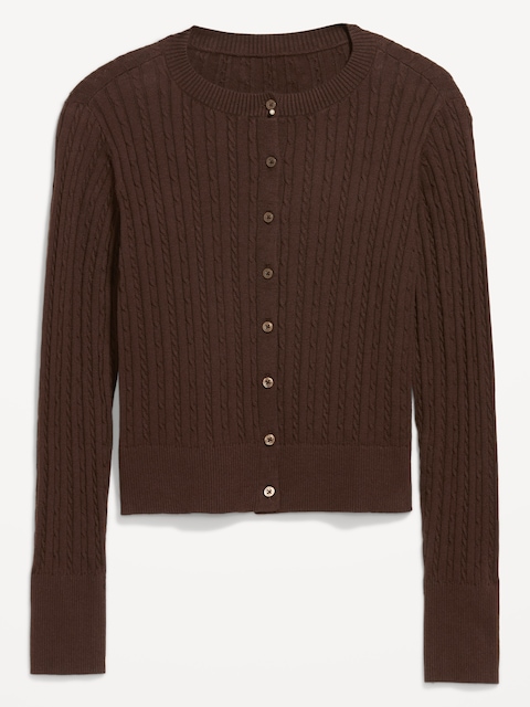 SoSoft Cotton Crew-Neck Cardigan Sweater