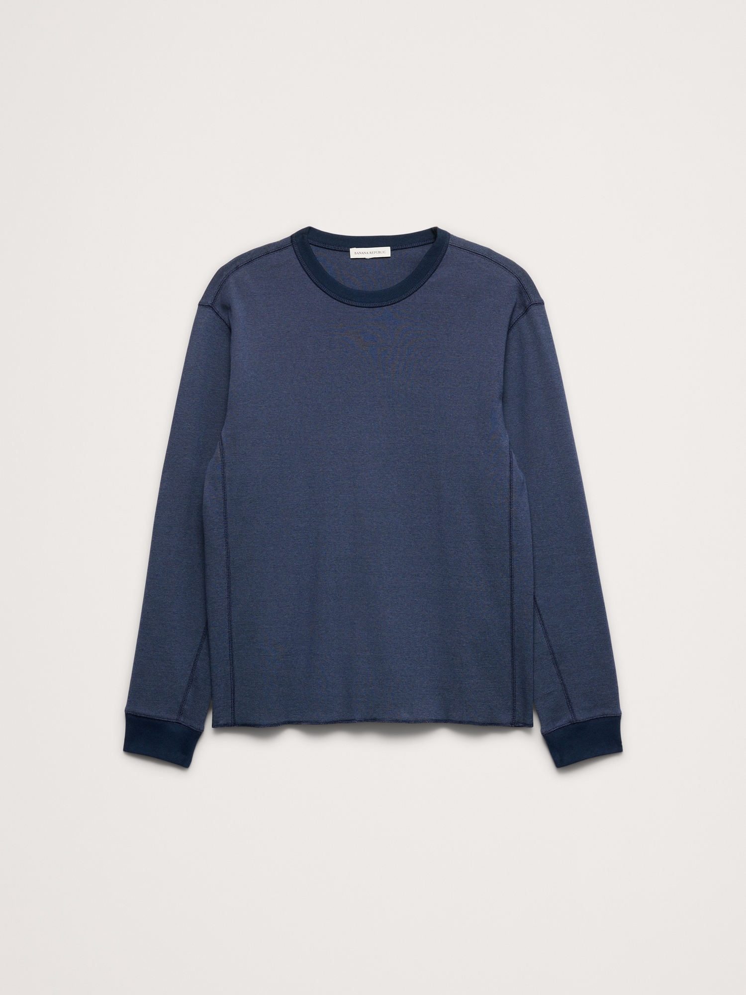リブ コットン ロングスリーブ Tシャツ-3
