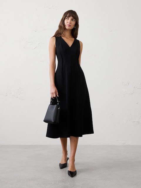 ROBE MI-LONGUE EN TRICOT POINT DE ROME