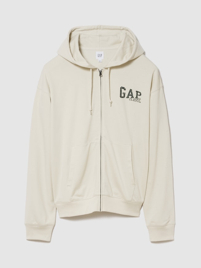 リラックスフィット GAPロゴ フレンチテリー ジップアップパーカー-0