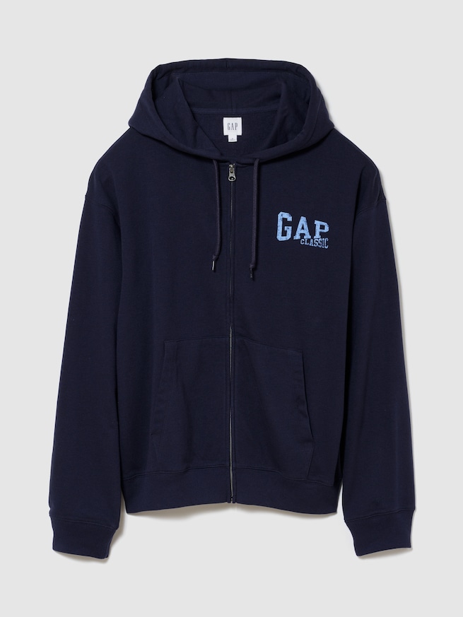 リラックスフィット GAPロゴ フレンチテリー ジップアップパーカー-0