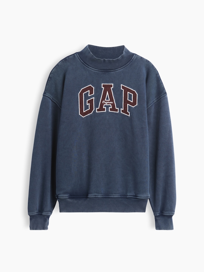 ヴィンテージソフト オーバーサイズ モックネック GAPロゴ スウェットシャツ-7