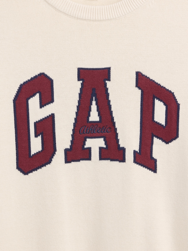 リラックスフィット GAPロゴ インターシャセーター-3