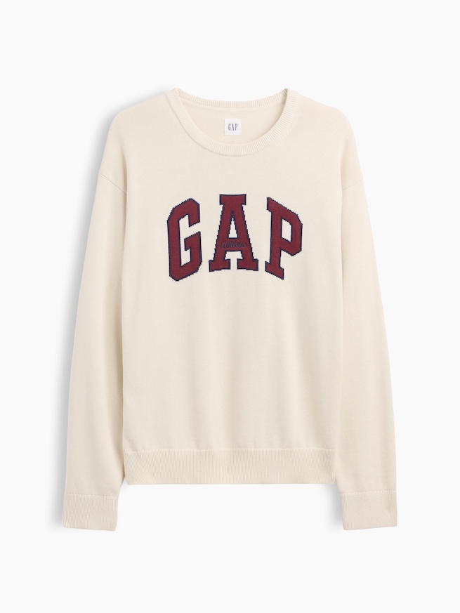 リラックスフィット GAPロゴ インターシャセーター-4