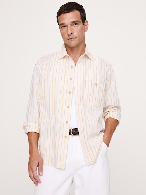 CHEMISE DÉCONTRACTÉE EN POPELINE DE COTON DÉLAVÉE