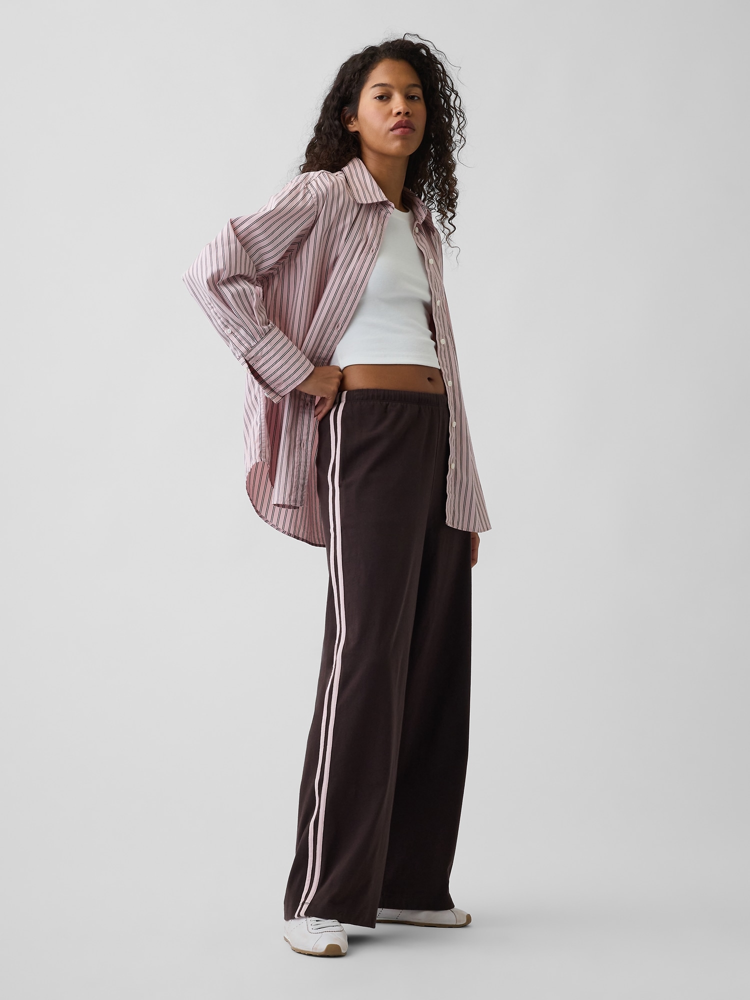 パンツ 00s OLD GAP stripe wool wide slacks Stripe Track Pants | Gap