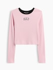 リブ クロップド リンガーTシャツ (キッズ)-1