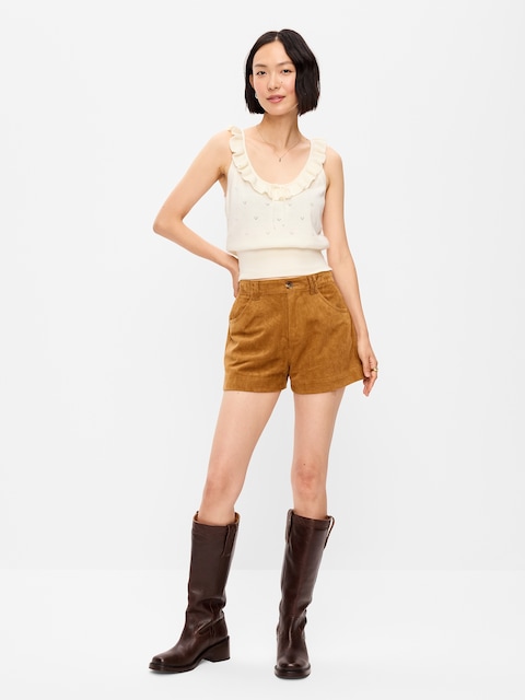 SHORTS À TAILLE HAUTE EN SUÉDINE