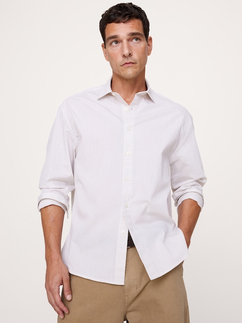 CHEMISE DÉCONTRACTÉE EN TISSU GAUFRÉ À CARREAUX