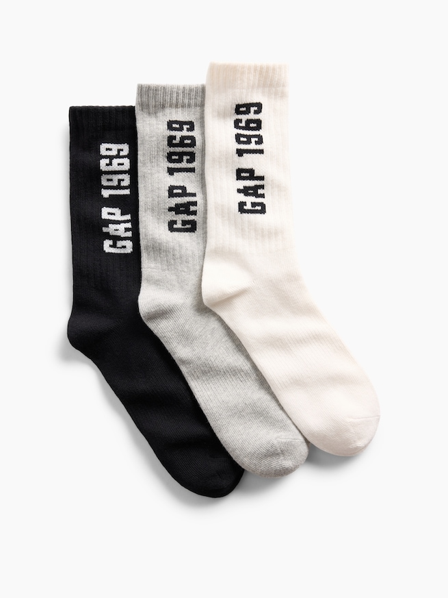 GAP1969ロゴ クルーソックス 3足セット-0