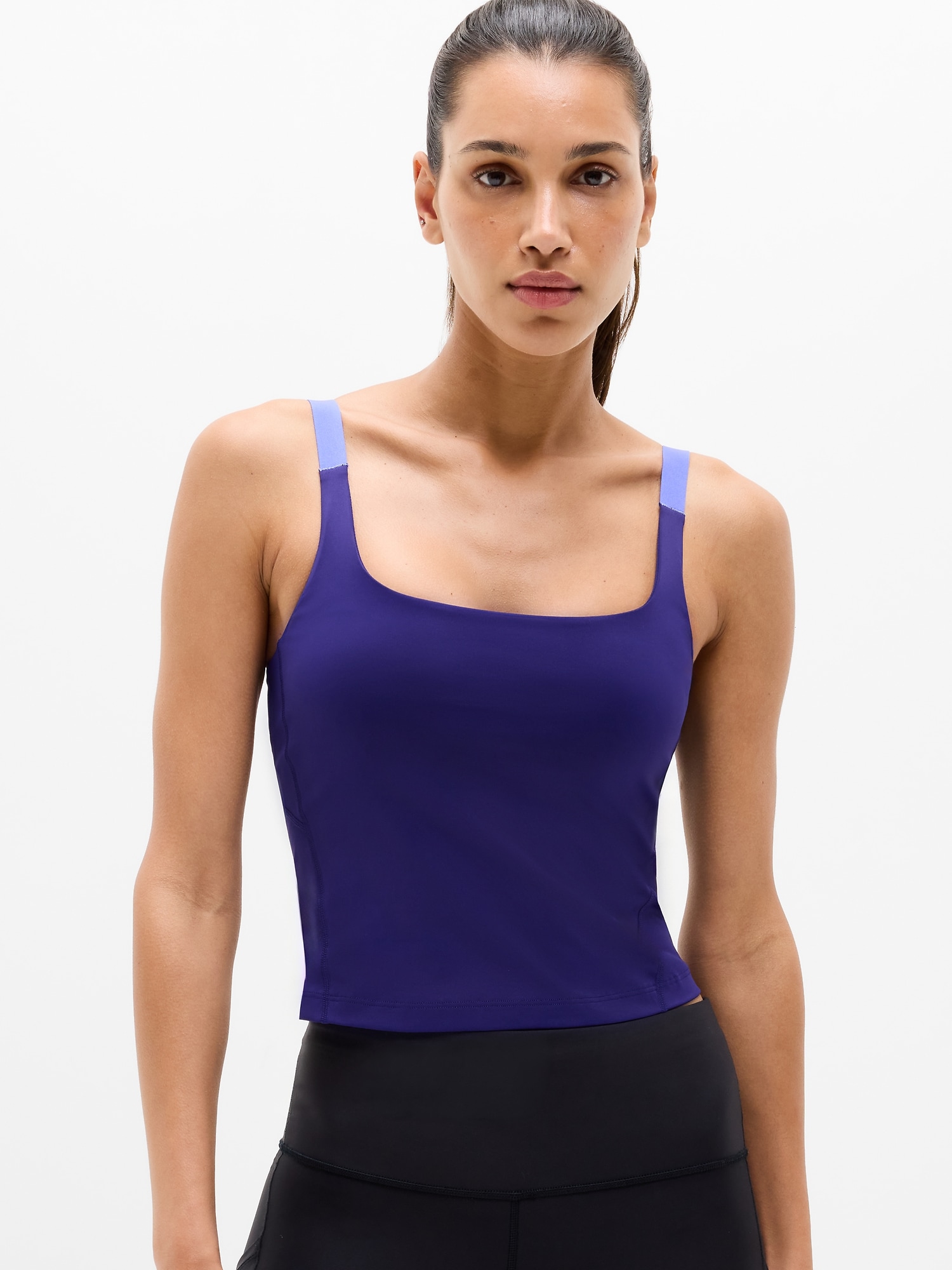 Athleta Interval Built-in Bra Tank In Mystic/morning Glory