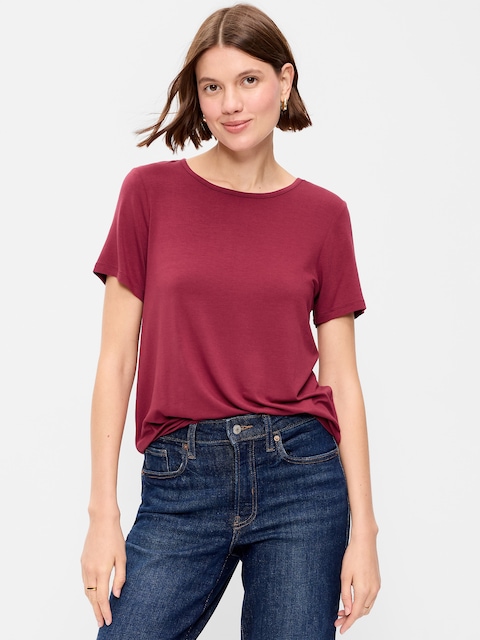 T-SHIRT LUXUEUX RAS DU COU POUR FEMME