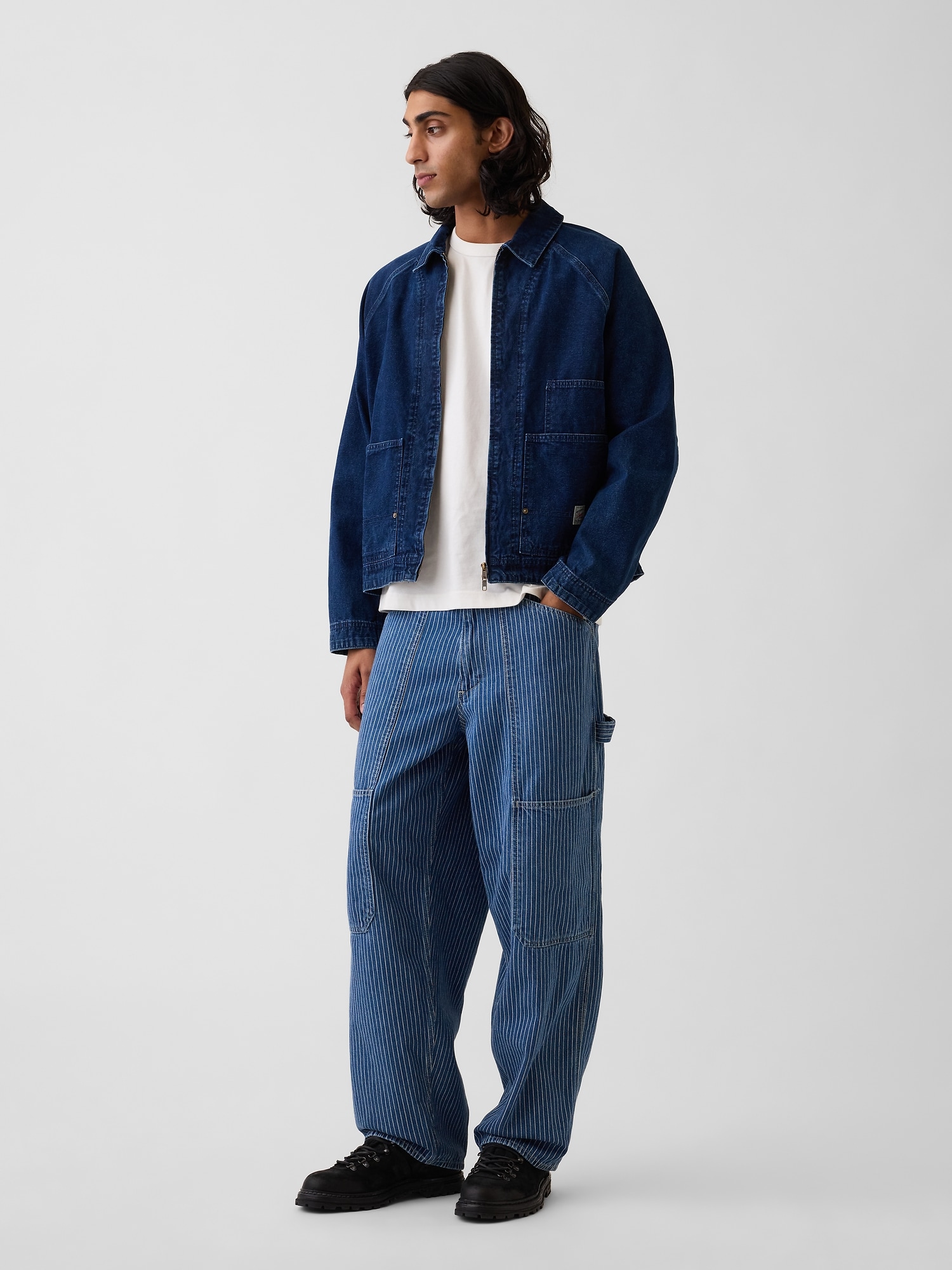 GAP Baggy Carpenter ストライプ パンツ 30×30 Gap公式オンラインストア | スーパーバギー ダブルニー ストライプ