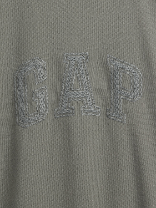 ヘビーウェイト リラックスフィット GAPロゴ クロップドTシャツ-1