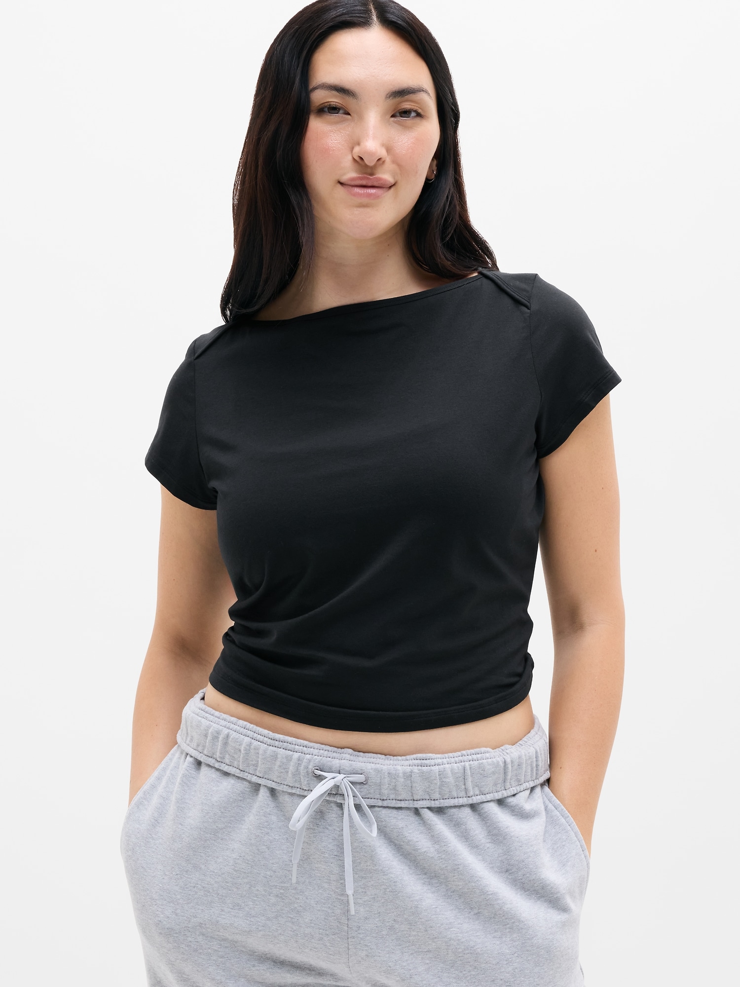 Athleta Foundation Cap Sleeve Tee In Black