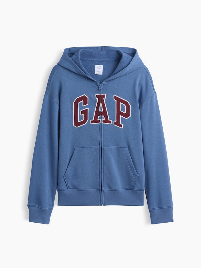 リラックスフィット GAPロゴ フレンチテリー ジップアップパーカー (キッズ)-1