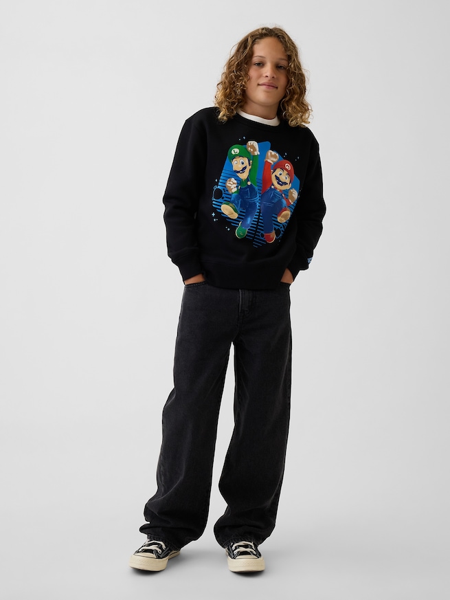 GapKids スーパーマリオ リラックスフィット グラフィックスウェットシャツ-3
