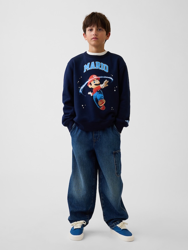 GapKids スーパーマリオ リラックスフィット グラフィックスウェットシャツ-3