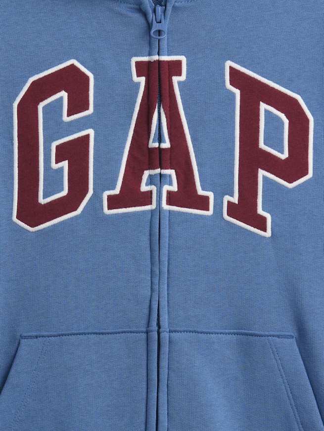 リラックスフィット GAPロゴ フレンチテリー ジップアップパーカー (キッズ)-4