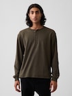 リラックスフィット ヘンリーネックTシャツ-0