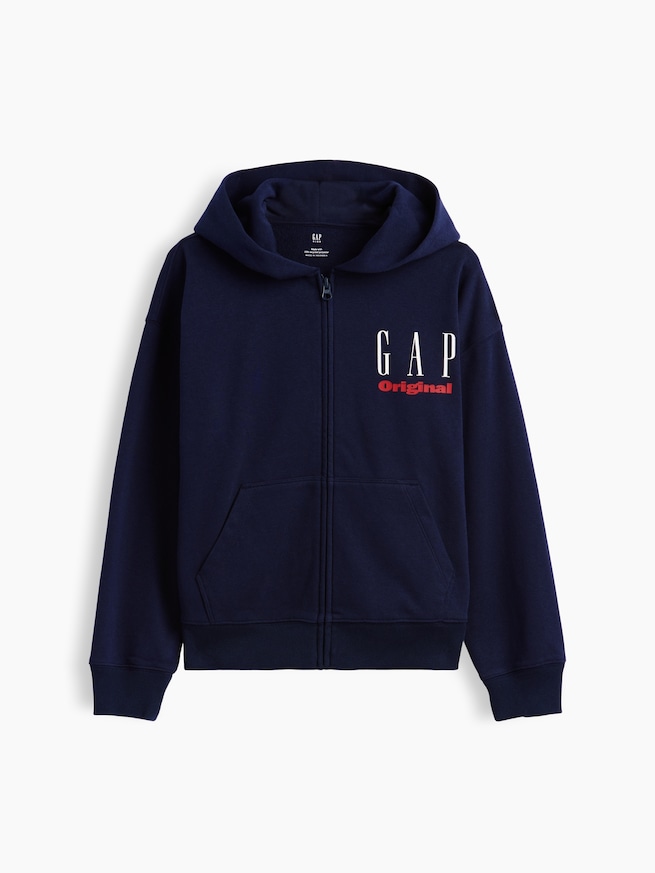 ヴィンテージソフト フレンチテリー リラックスフィット GAPロゴ ジップアップパーカー (キッズ)-1