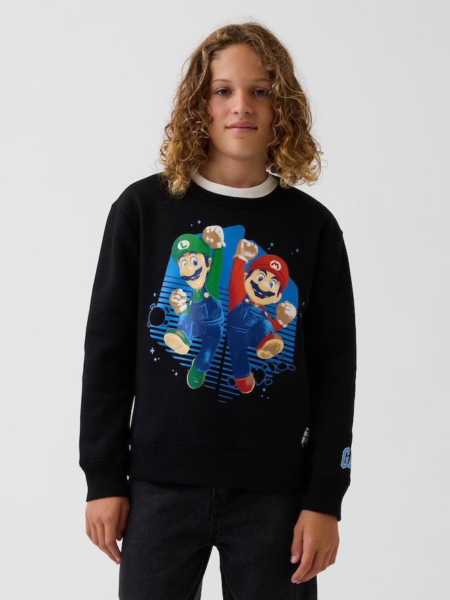 GapKids スーパーマリオ リラックスフィット グラフィックスウェットシャツ-0