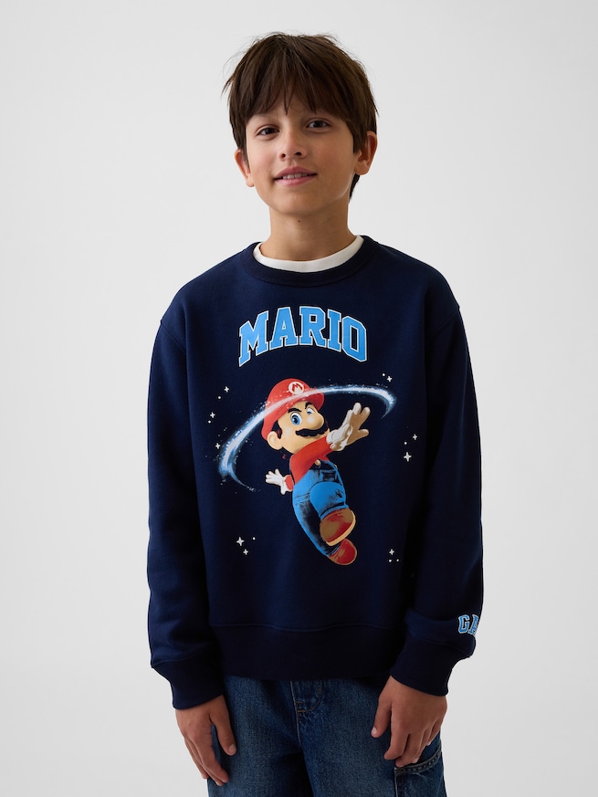 GapKids スーパーマリオ リラックスフィット グラフィックスウェットシャツ-0