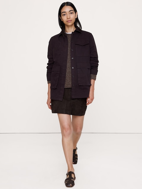 VESTE-CHEMISE EN SERGÉ DE COTON