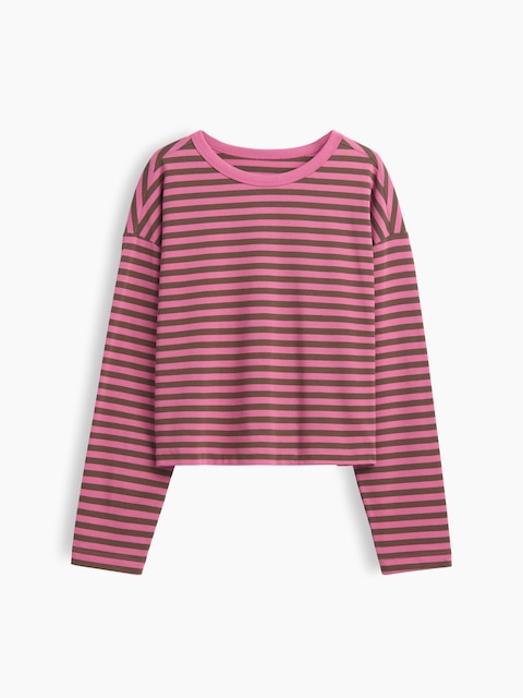 Knit Oversized Crop T-Shirt
